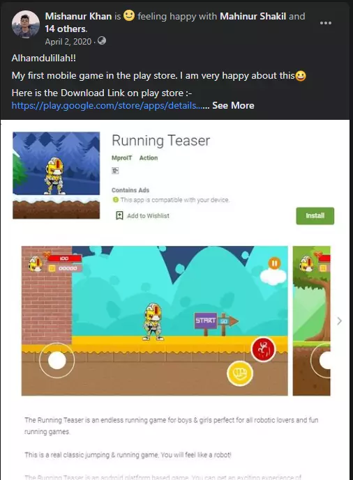 First Play Store Published Game