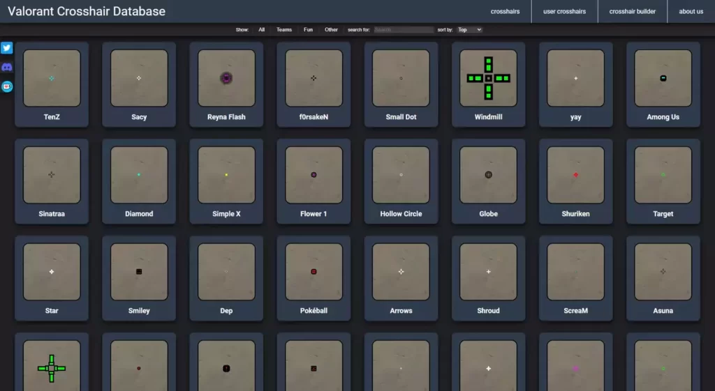 Valorant Crosshair Database