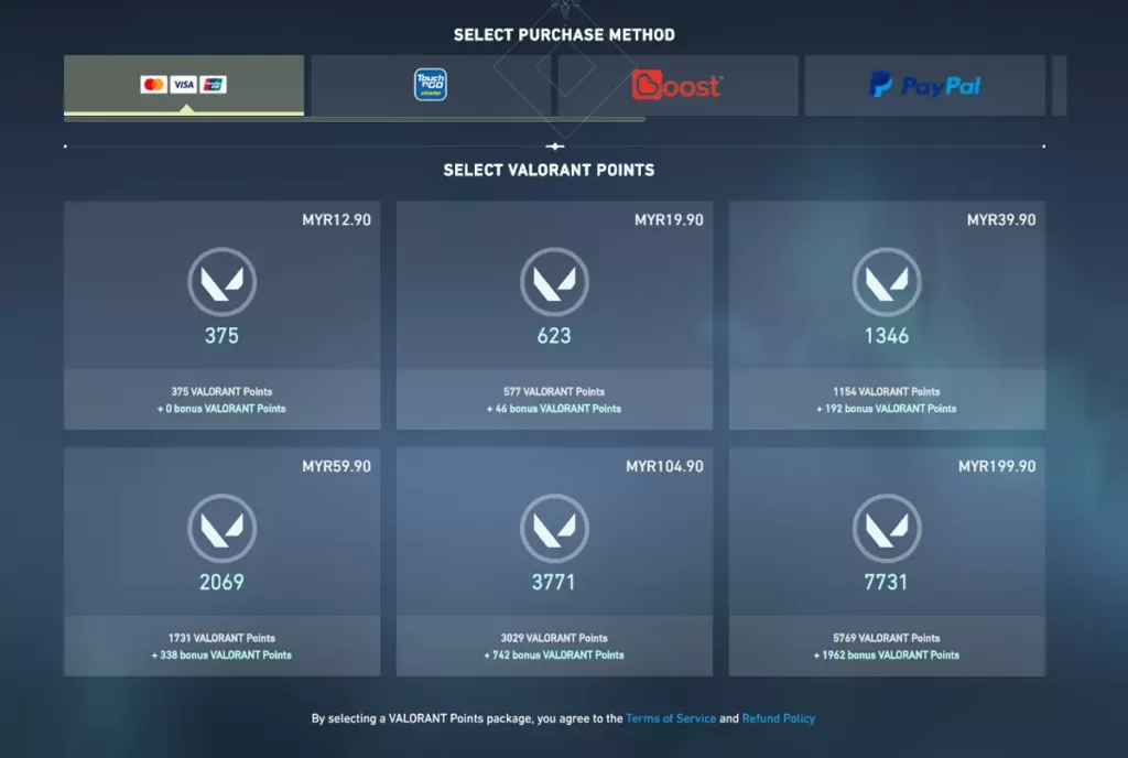 Malaysian Valorant Account VP Store
