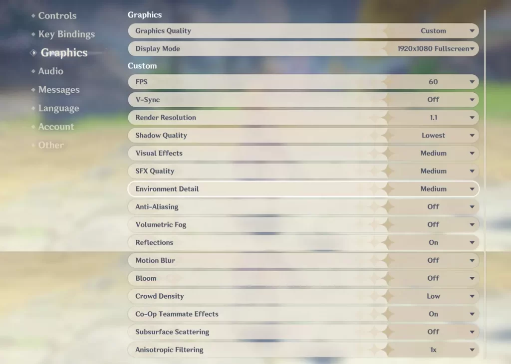 Best Graphics Settings for Genshin Impact