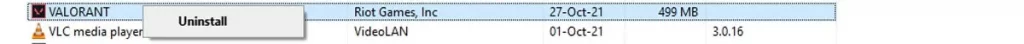 Reinstall Valorant To Fix Valorant Error Code 5