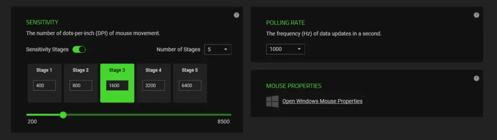 5 Adjustable DPIs Features Of Razer Viper Mini